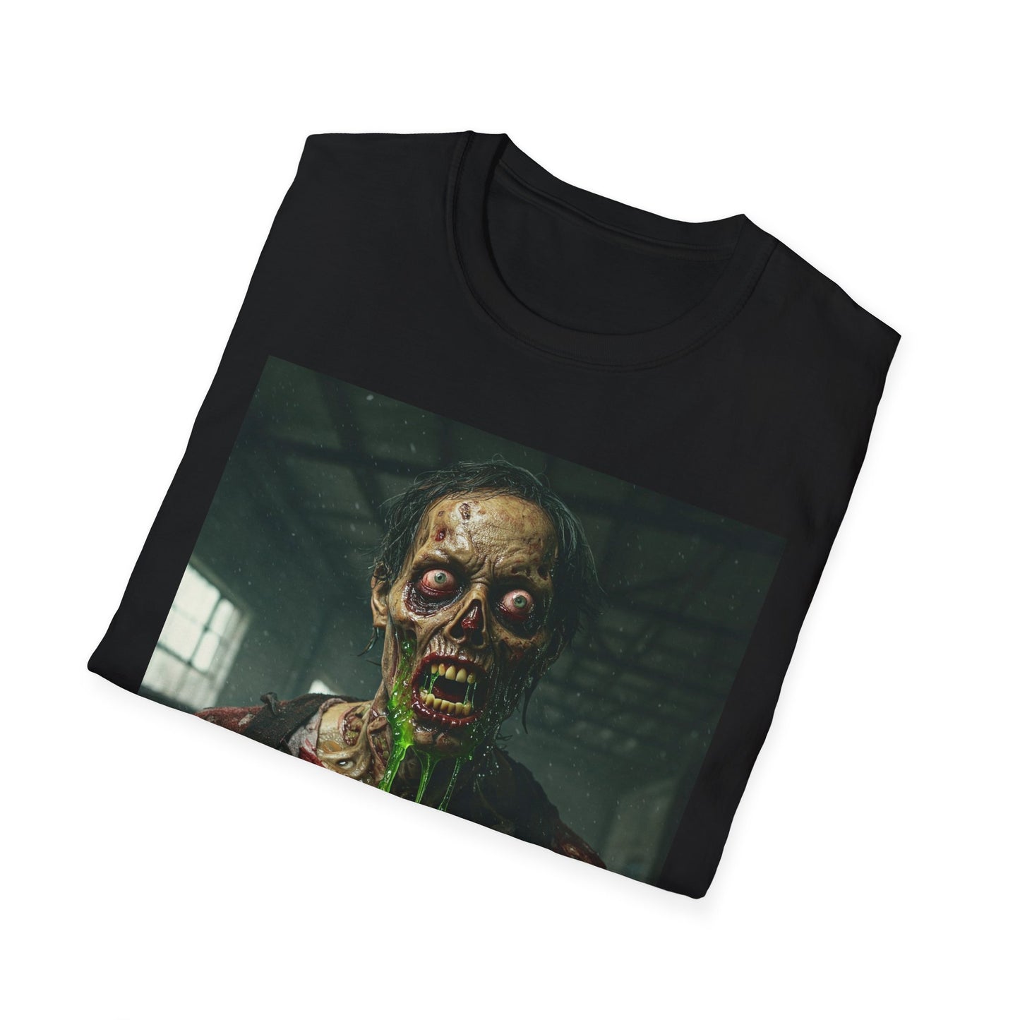 Apocalyptic Portrait Tee, bold, decaying zombie graphic