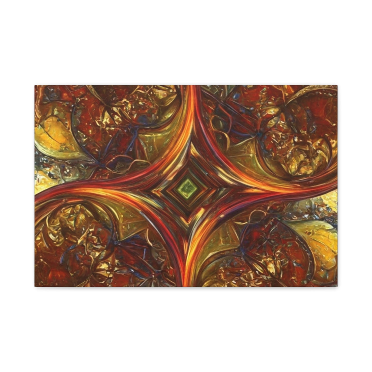 Abstract Art Matte Canvas Wall Decor - Vibrant Fractal Design, Colorful Home Accent
