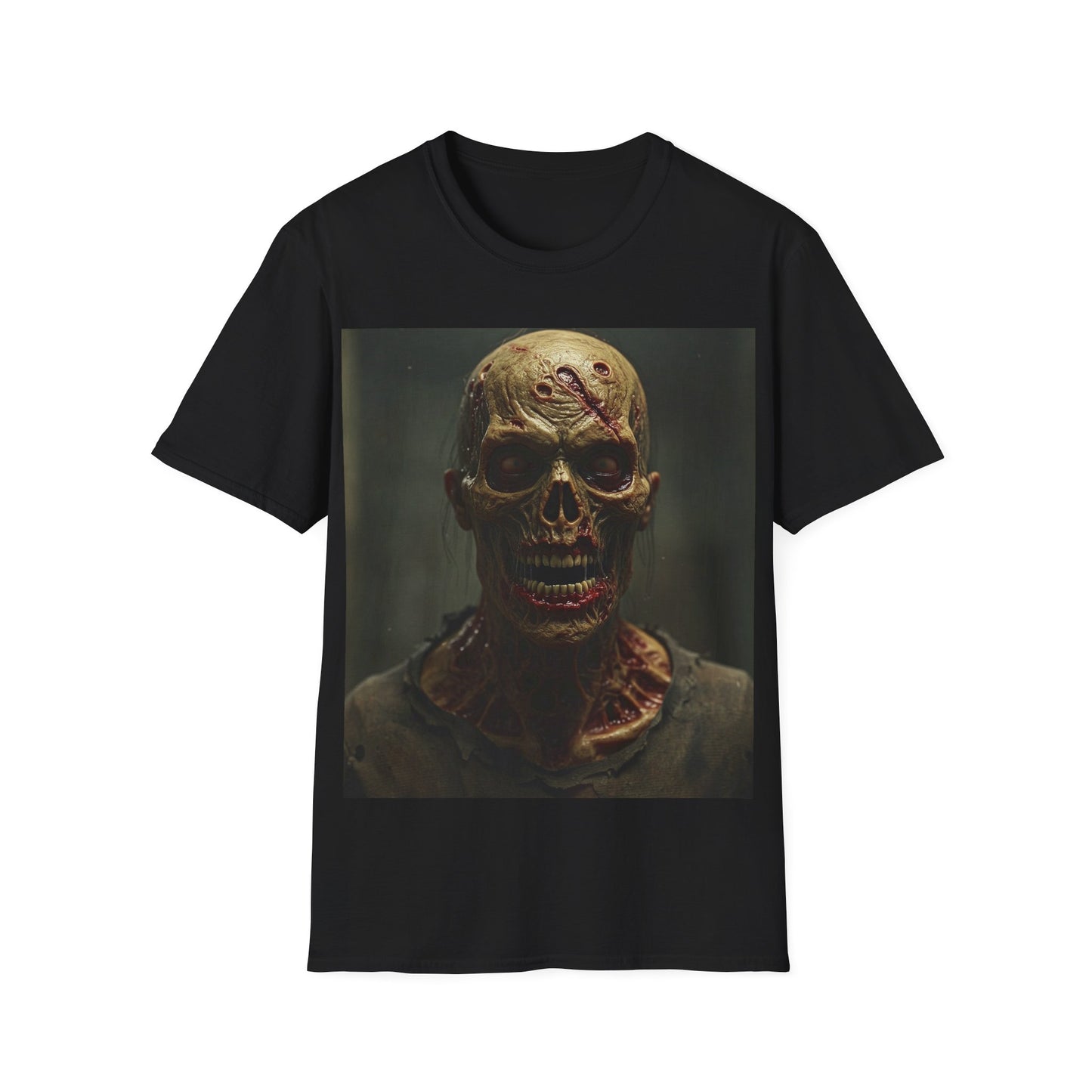 UK - Unisex Softstyle T-Shirt - Creepy Skull Design - Perfect for Halloween or Casual Wear
