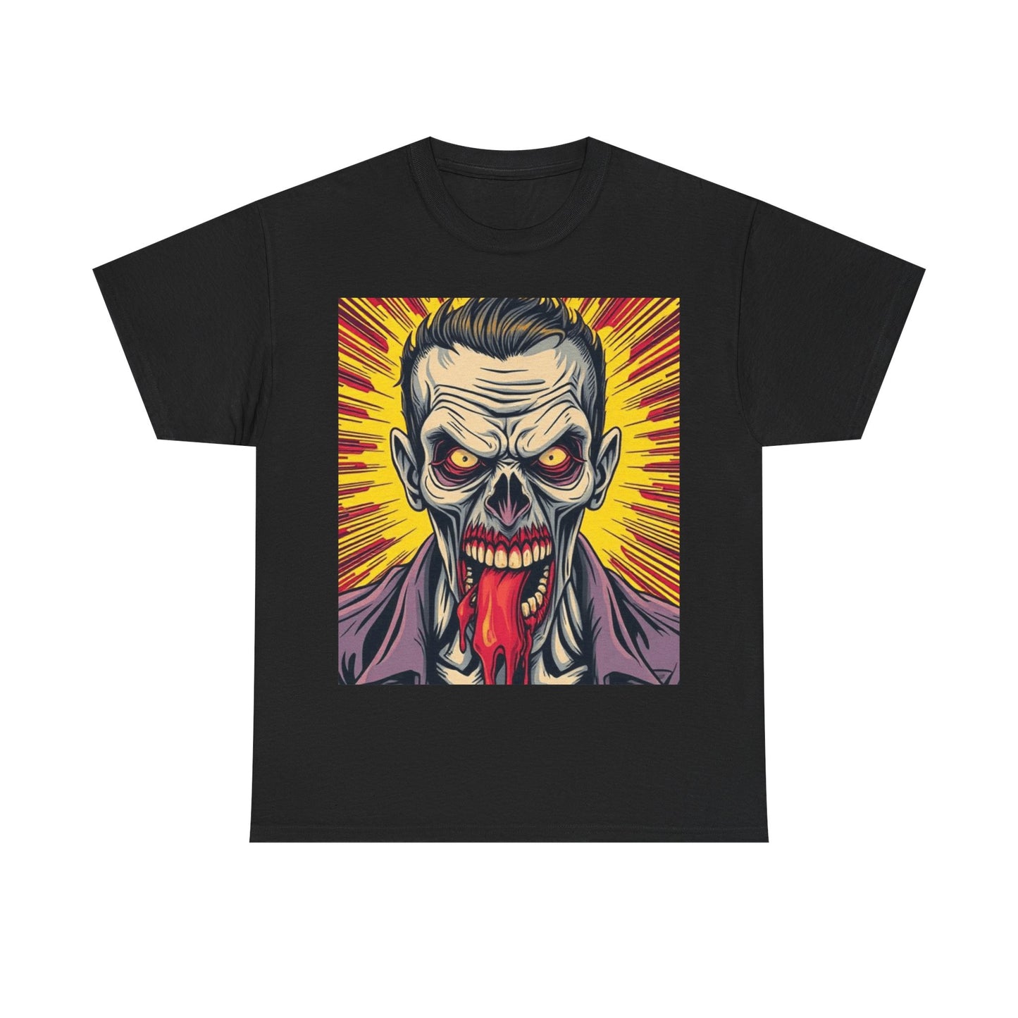 UK - Zombie Horror Graphic Unisex Heavy Cotton Tee - Perfect for Halloween and Fans of Spooky Style