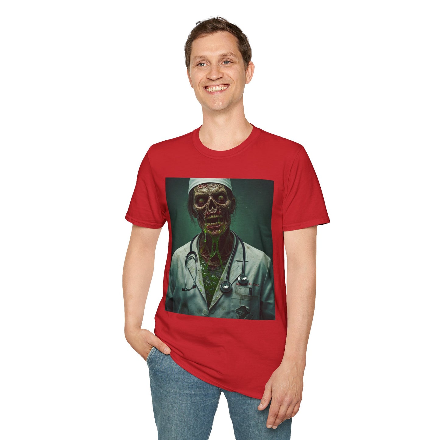 Zombie Doctor Unisex Softstyle T-Shirt - Perfect for Halloween and Horror Fans