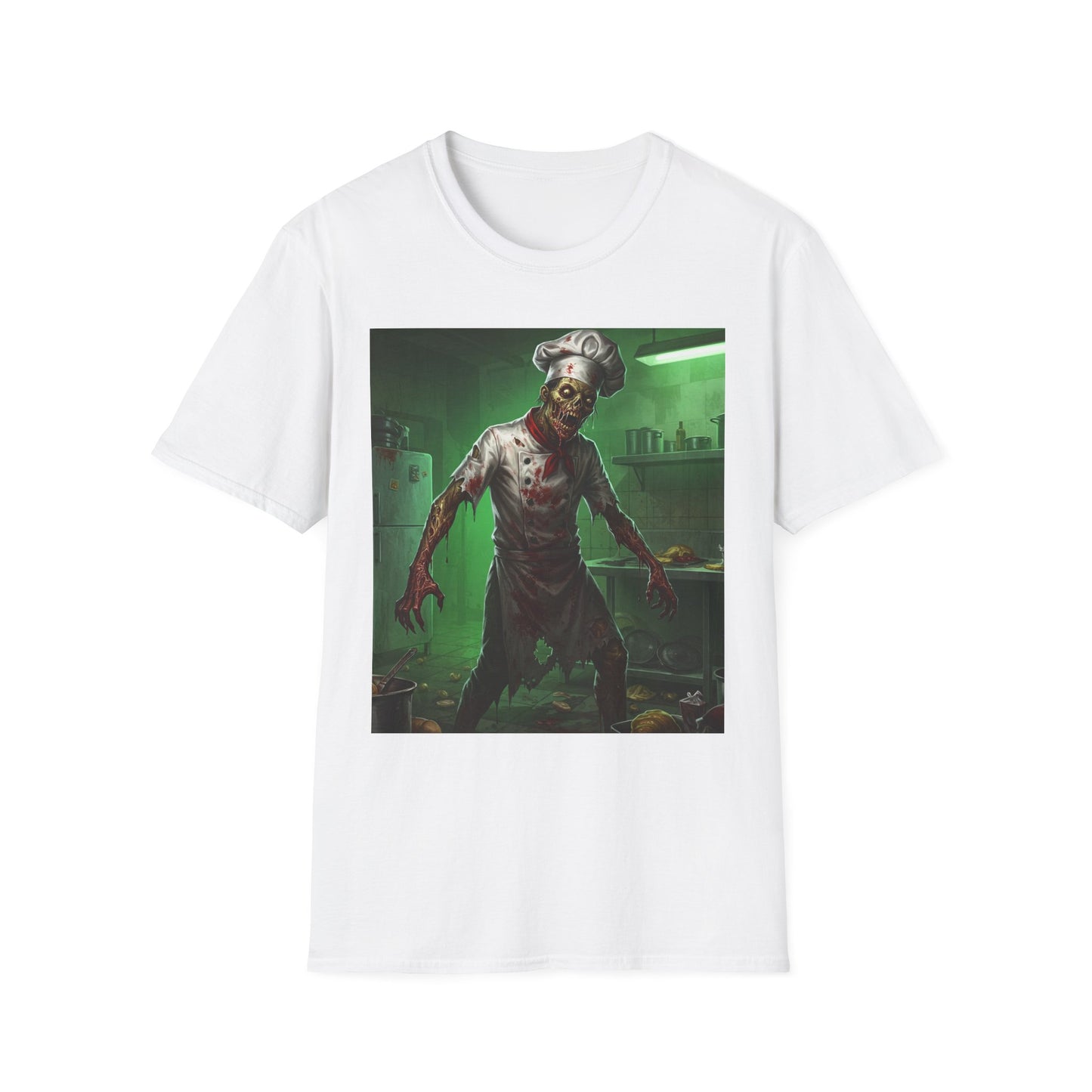 Zombie Chef Unisex Softstyle T-Shirt - Perfect for Halloween and Horror Fans