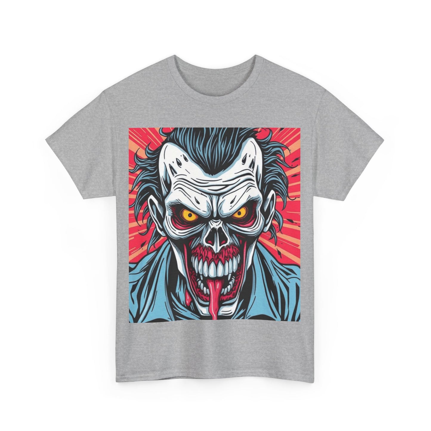 UK - Unisex Heavy Cotton Tee - Edgy Joker Graphic Tee for Halloween and Comic Fans