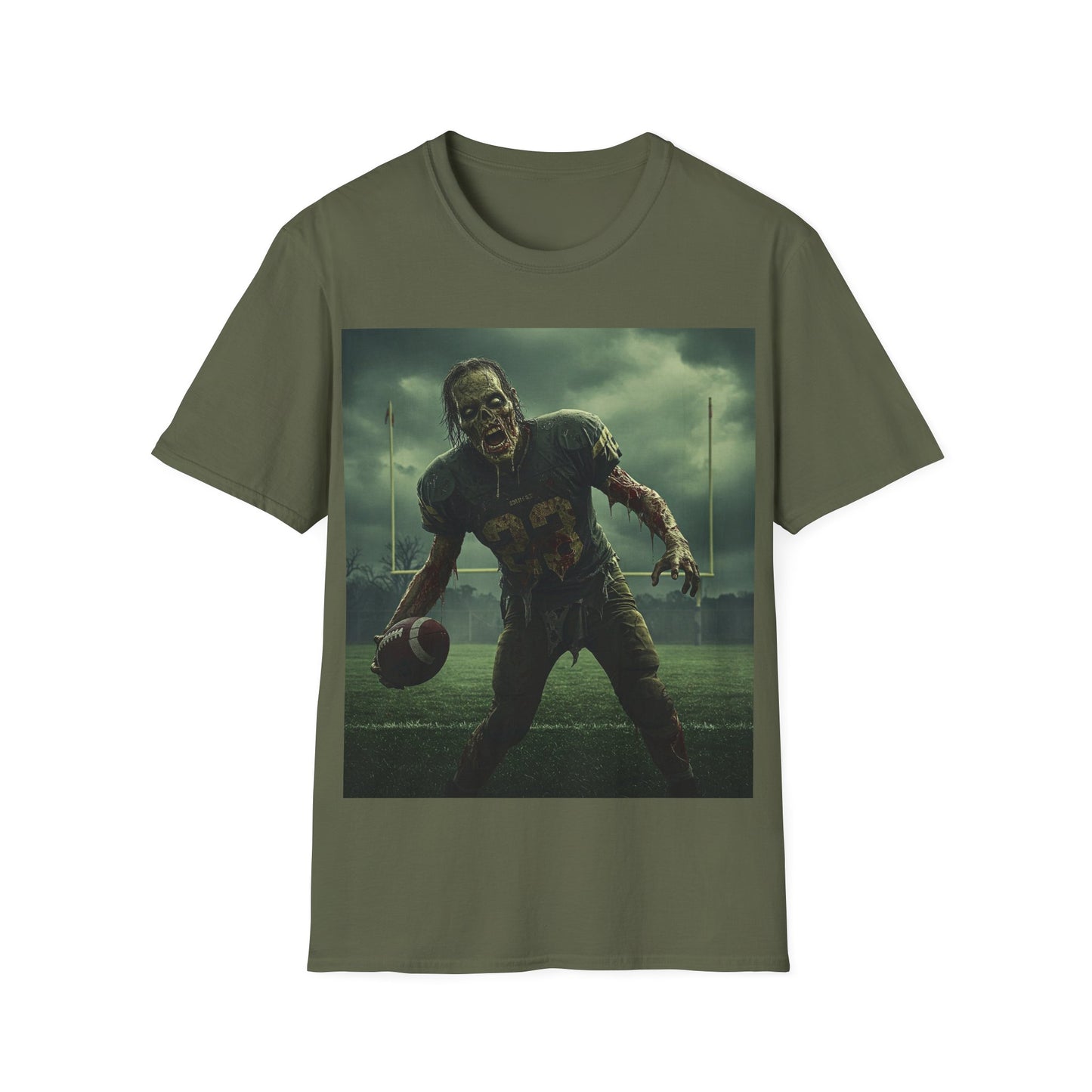 UK - Zombie Football Unisex Softstyle T-Shirt - Perfect for Halloween Fans
