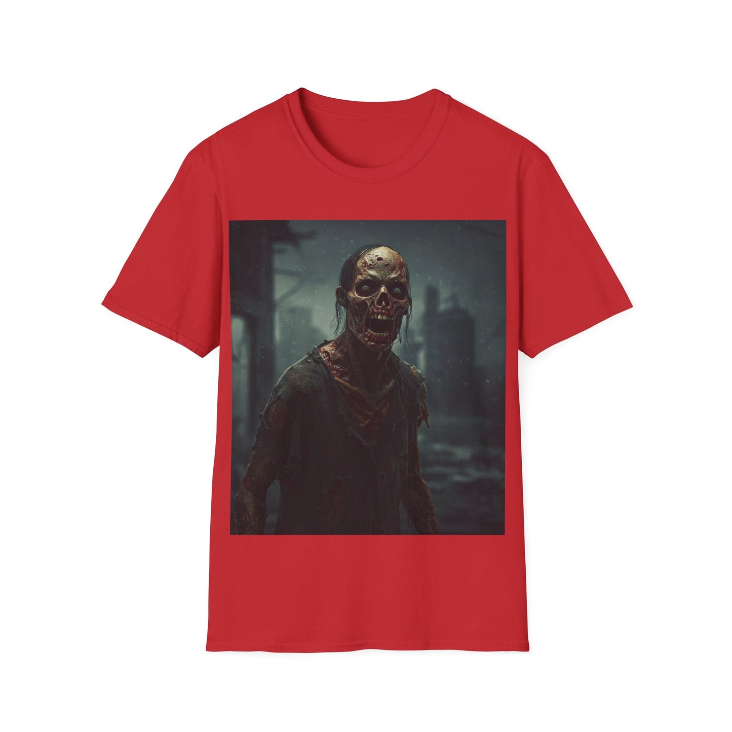 UK - Zombie Apocalypse Apocalyptic Portrait Tee, bold, decaying zombie graphic