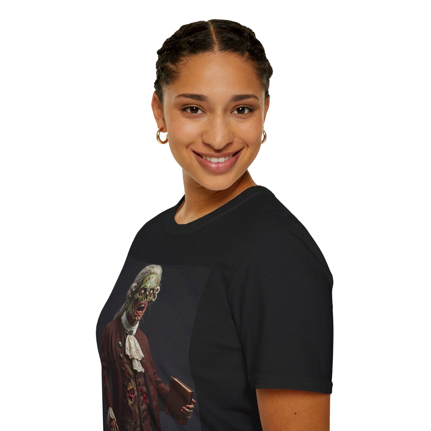 Creepy Zombie Portrait Unisex Softstyle T-Shirt - Perfect for Halloween