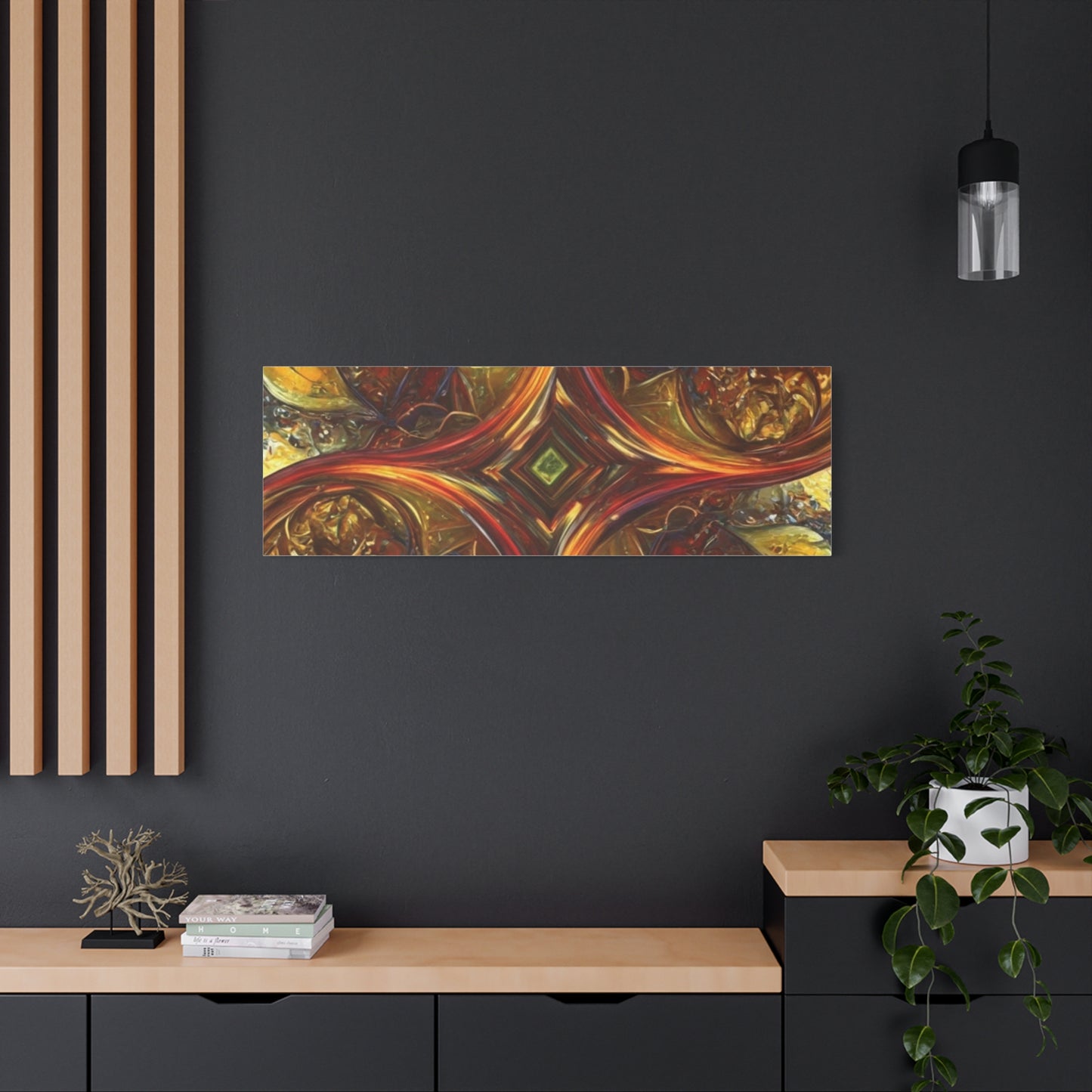 Abstract Art Matte Canvas Wall Decor - Vibrant Fractal Design, Colorful Home Accent
