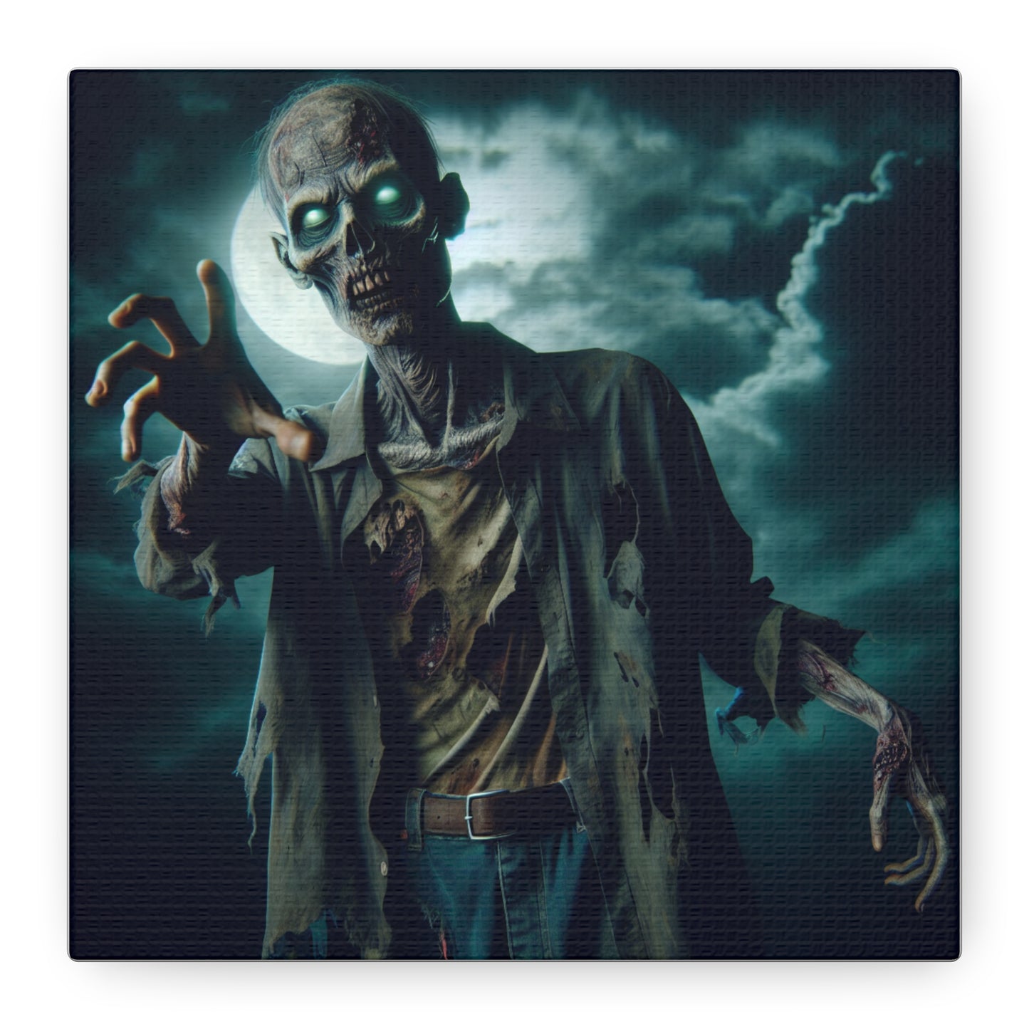 Zombie Art Matte Canvas Wall Decor - Spooky Halloween Home Decoration