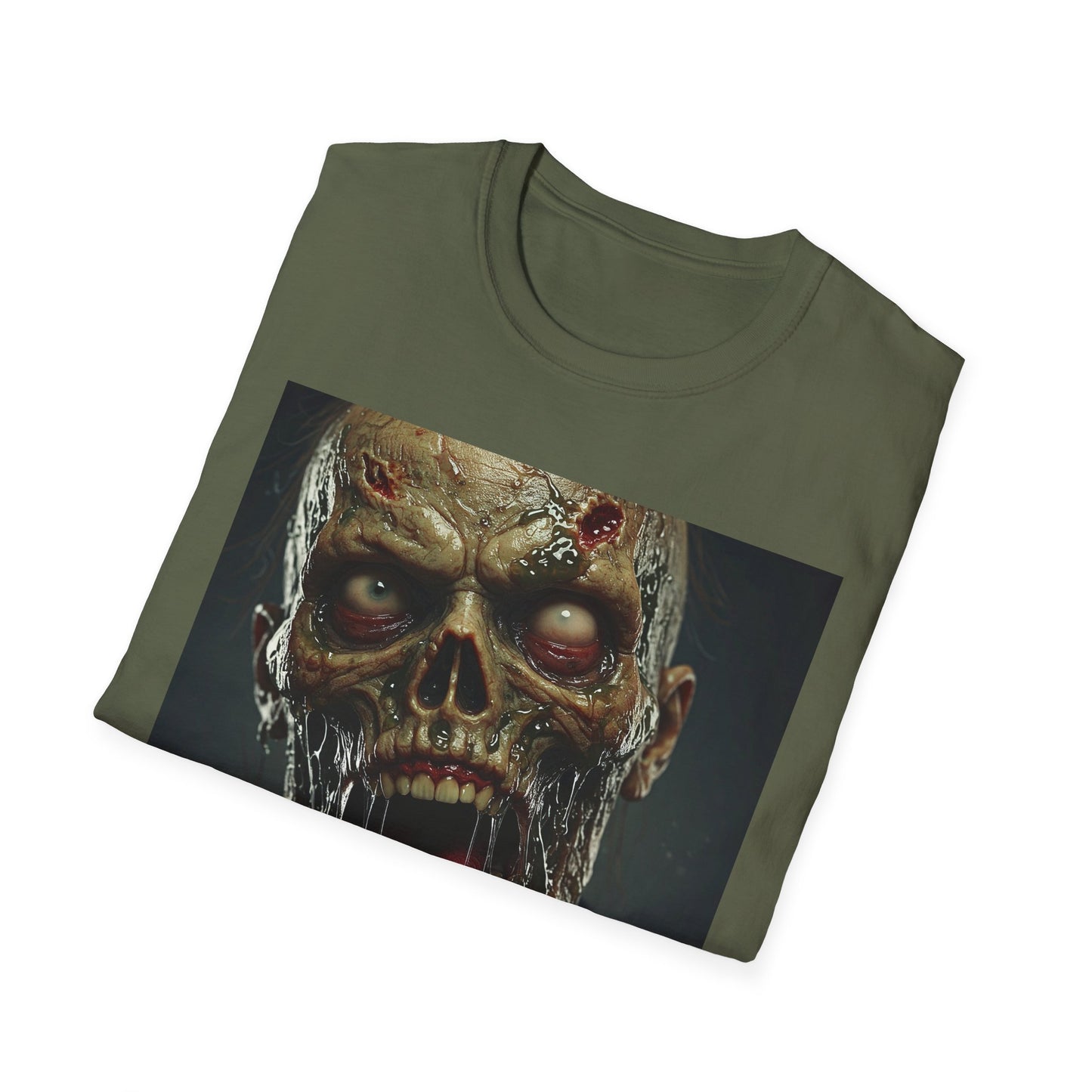 Apocalyptic Portrait Tee, bold, decaying zombie graphic