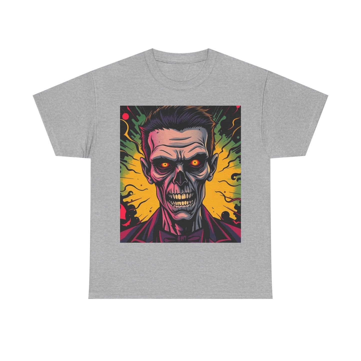 UK - Vibrant Halloween Skull Tee - Unisex Heavy Cotton Shirt