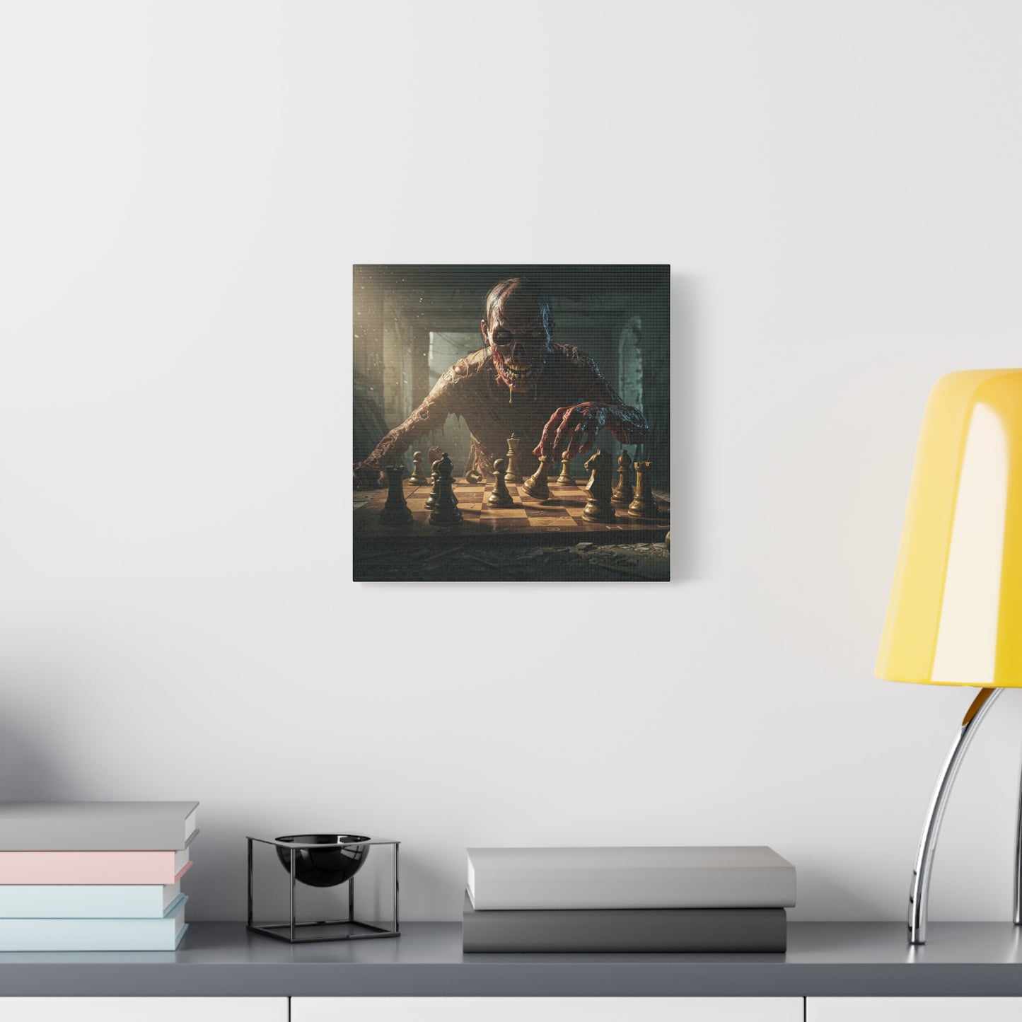 Zombie Chess Matte Canvas Wall Art for Horror Lovers