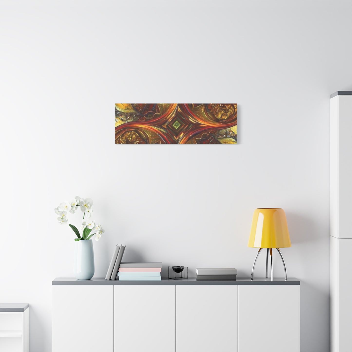Abstract Art Matte Canvas Wall Decor - Vibrant Fractal Design, Colorful Home Accent