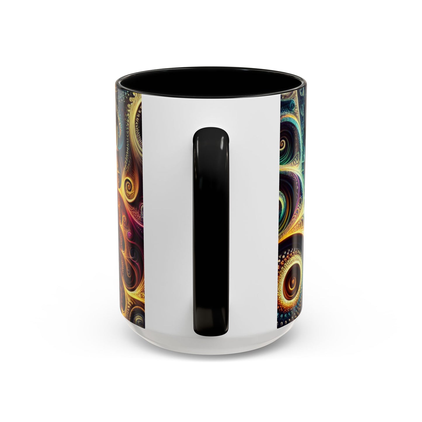 Colorful Swirl Accent Coffee Mug - Unique Spiral Design for Art Lovers