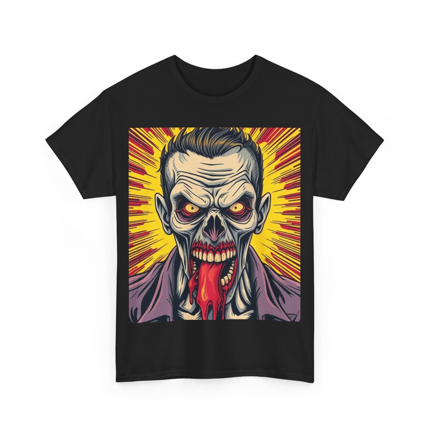 UK - Zombie Horror Graphic Unisex Heavy Cotton Tee - Perfect for Halloween and Fans of Spooky Style
