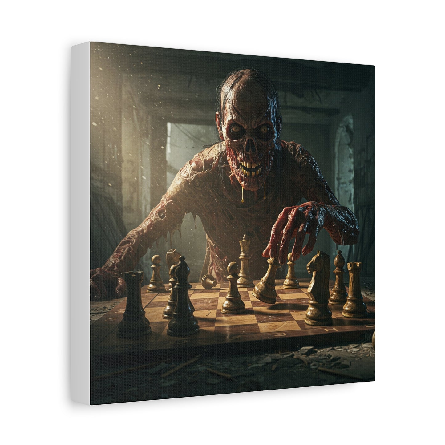 Zombie Chess Matte Canvas Wall Art for Horror Lovers