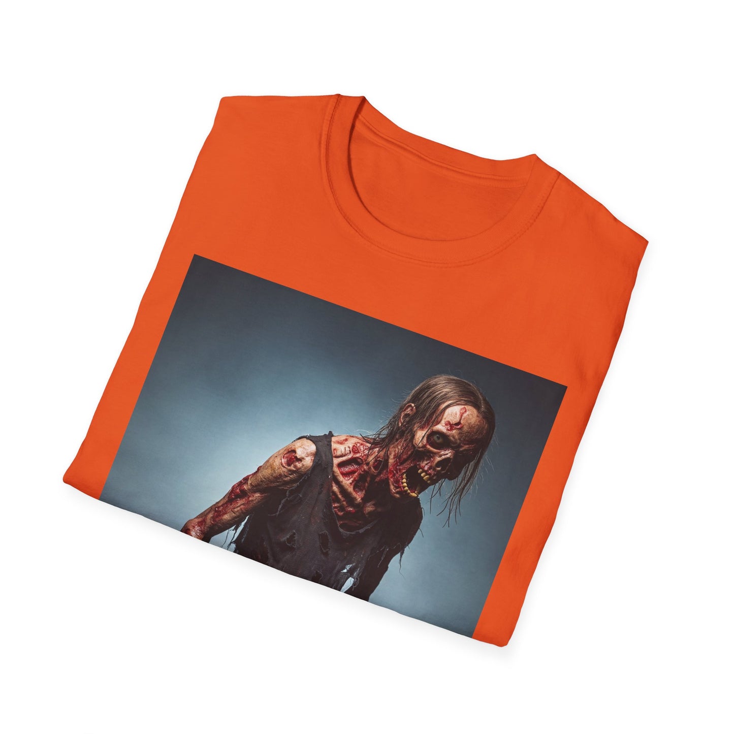Zombie Graphic Unisex Softstyle T-Shirt - Perfect for Halloween and Horror Fans
