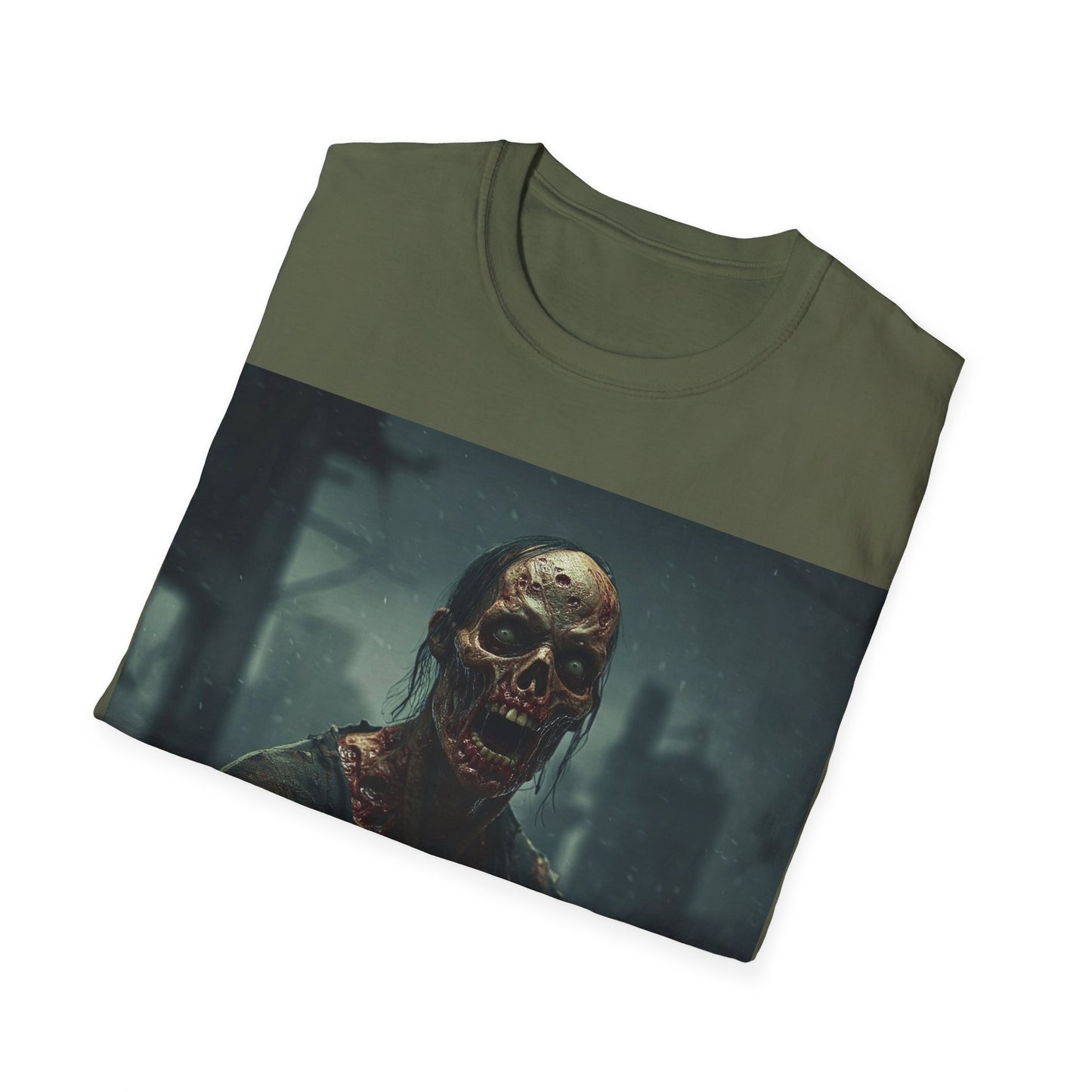 UK - Zombie Apocalypse Apocalyptic Portrait Tee, bold, decaying zombie graphic