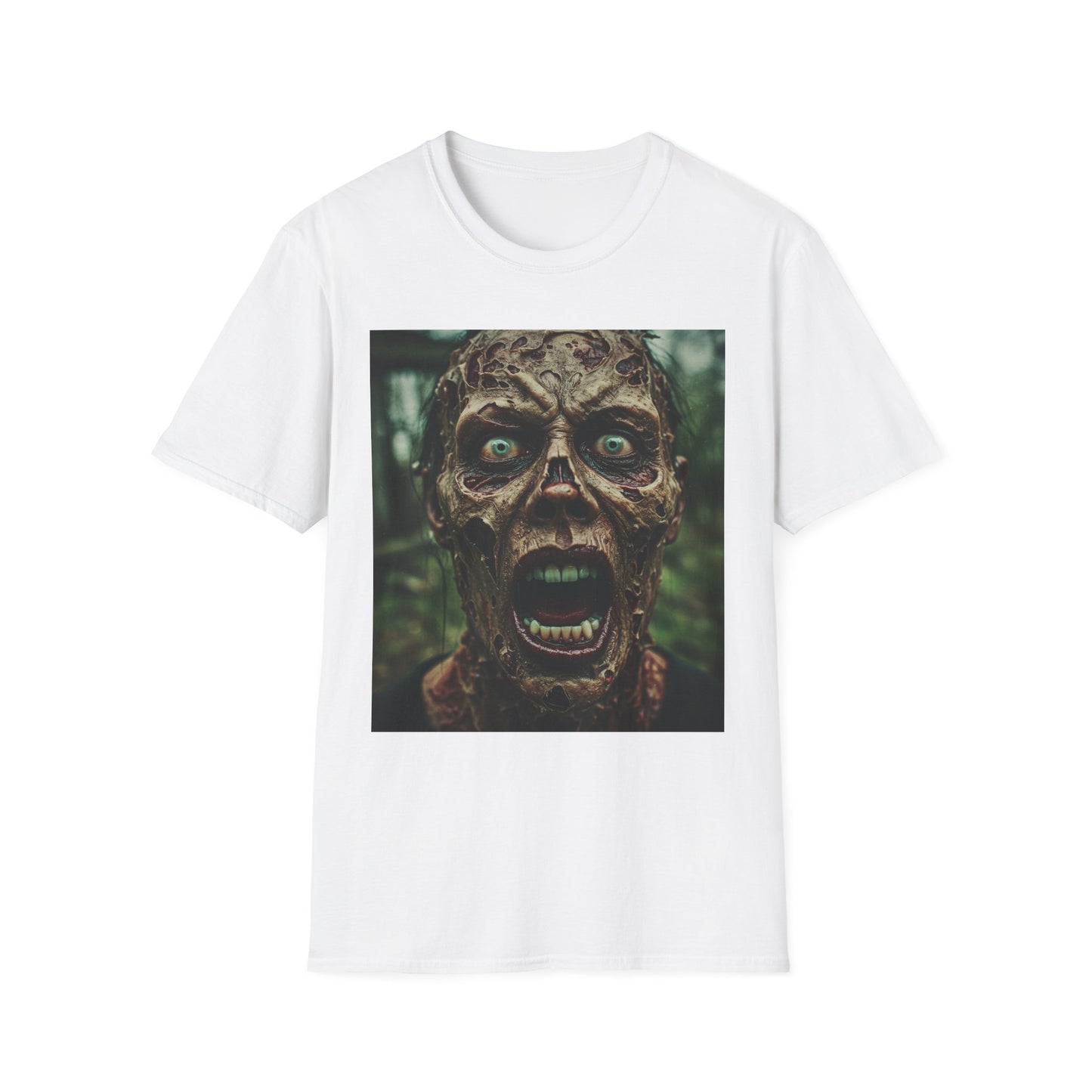 Apocalyptic Portrait Tee, bold, decaying zombie graphic