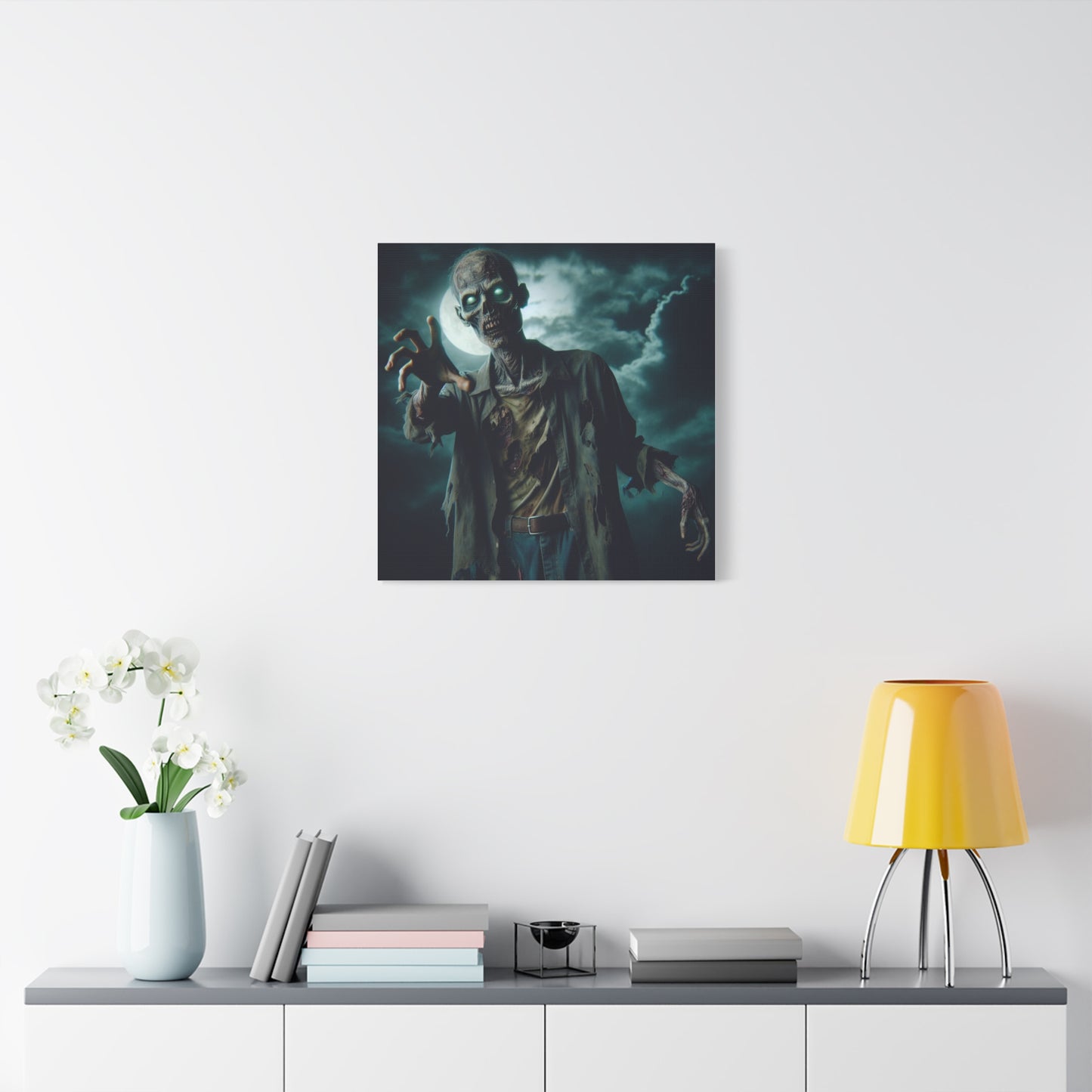 Zombie Art Matte Canvas Wall Decor - Spooky Halloween Home Decoration