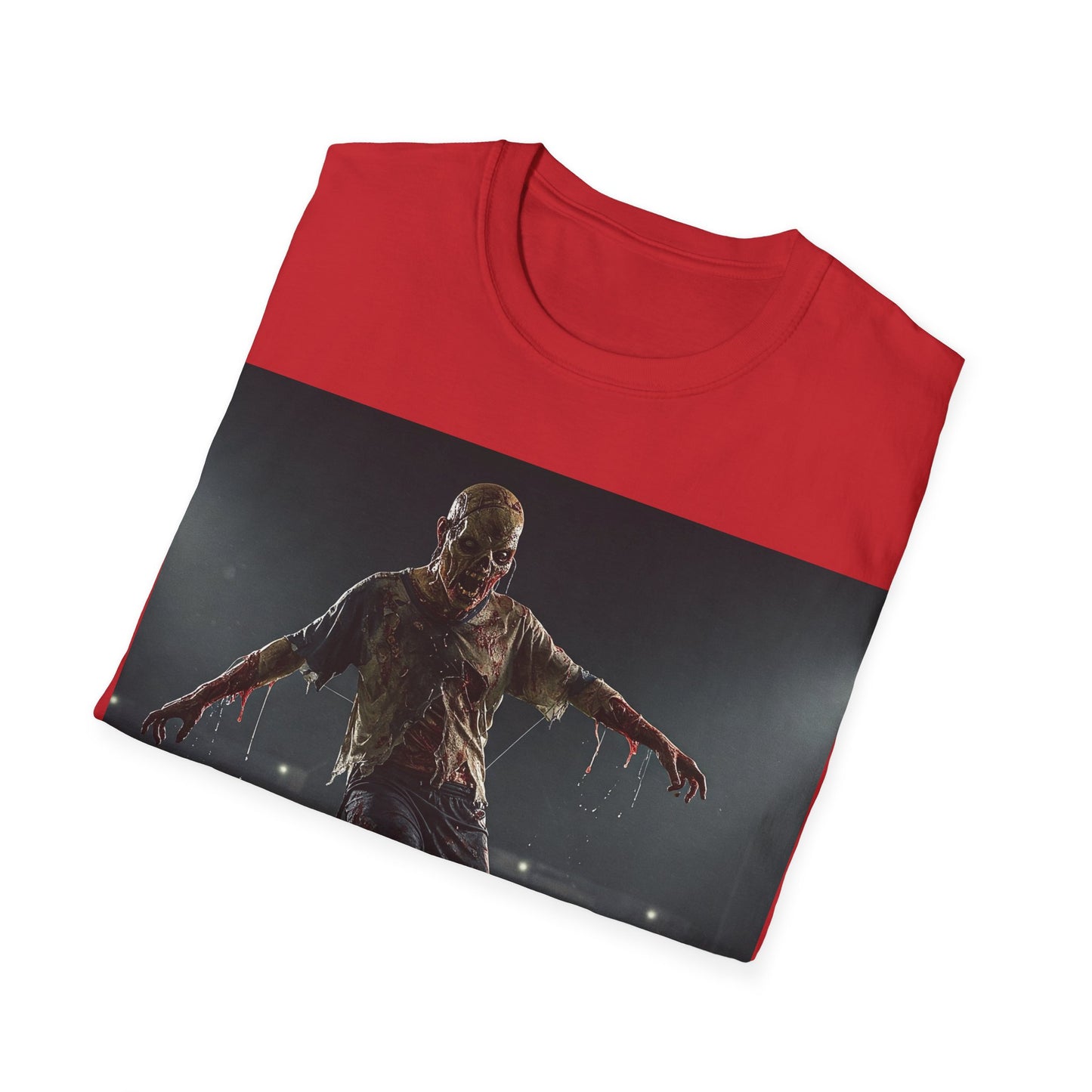 UK - Zombie Soccer Unisex Softstyle T-Shirt - Perfect for Halloween and Sports Lovers