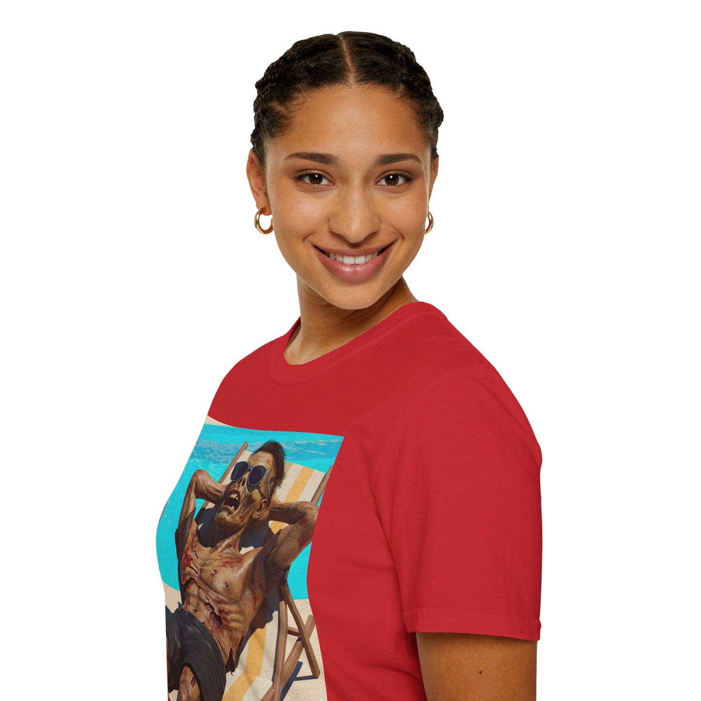 Zombie Relaxation Unisex Softstyle T-Shirt - Perfect for Halloween and Casual Outings