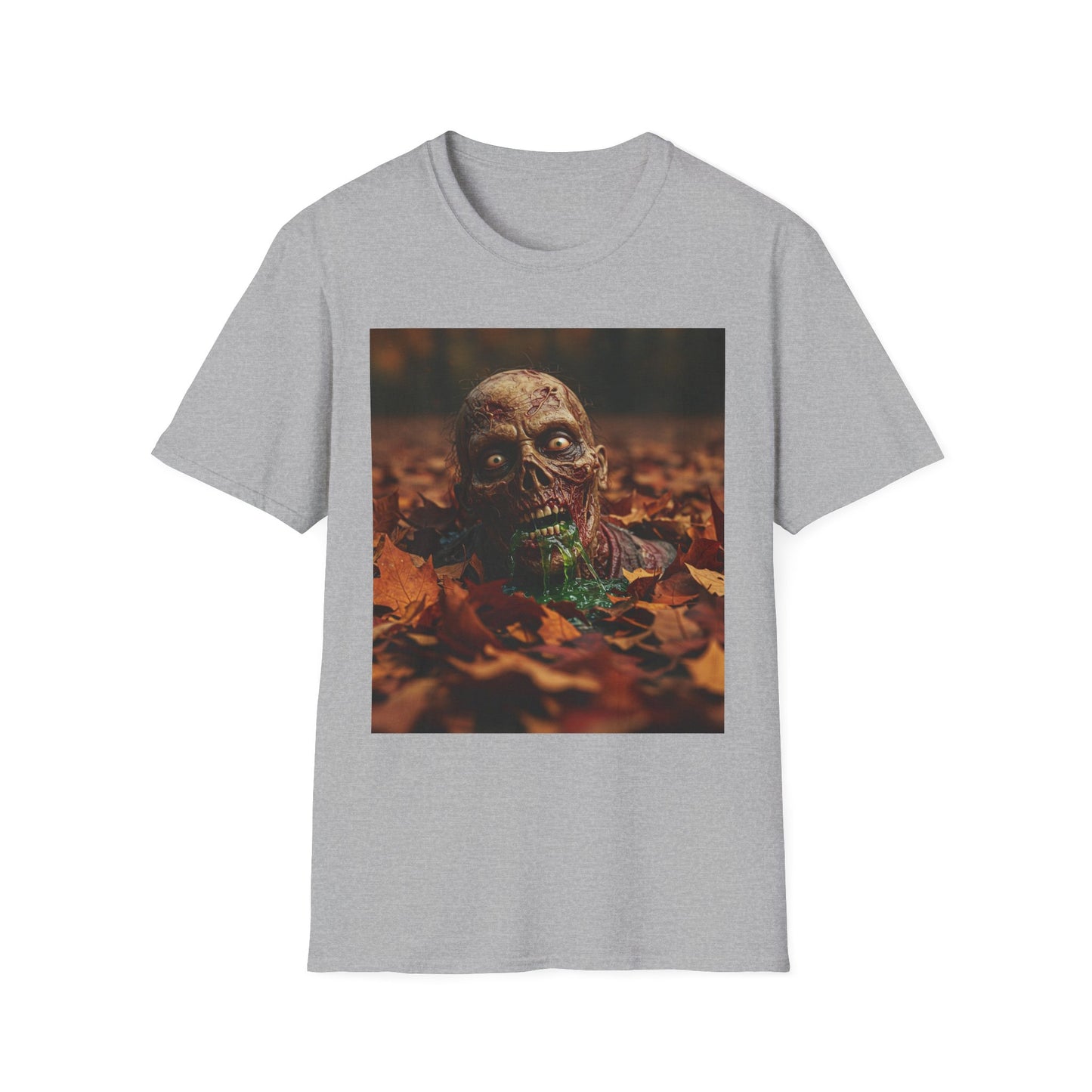 Apocalyptic Portrait Tee, bold, decaying zombie graphic