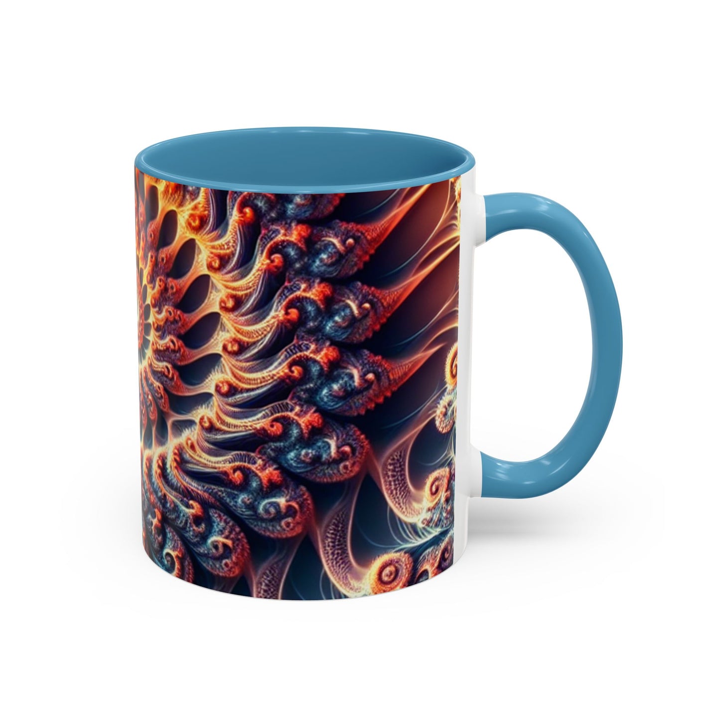 UK - Fractal Art Accent Coffee Mug - Vibrant Design for Home or Office