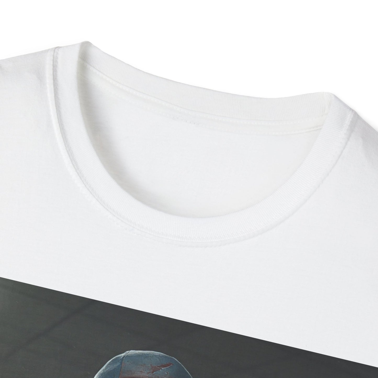 UK - Horror-Inspired Unisex Softstyle T-Shirt - Creepy Grocery Clerk Design