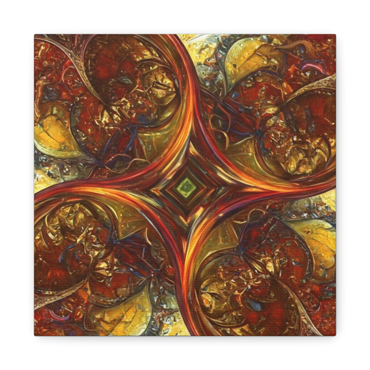 Abstract Art Matte Canvas Wall Decor - Vibrant Fractal Design, Colorful Home Accent