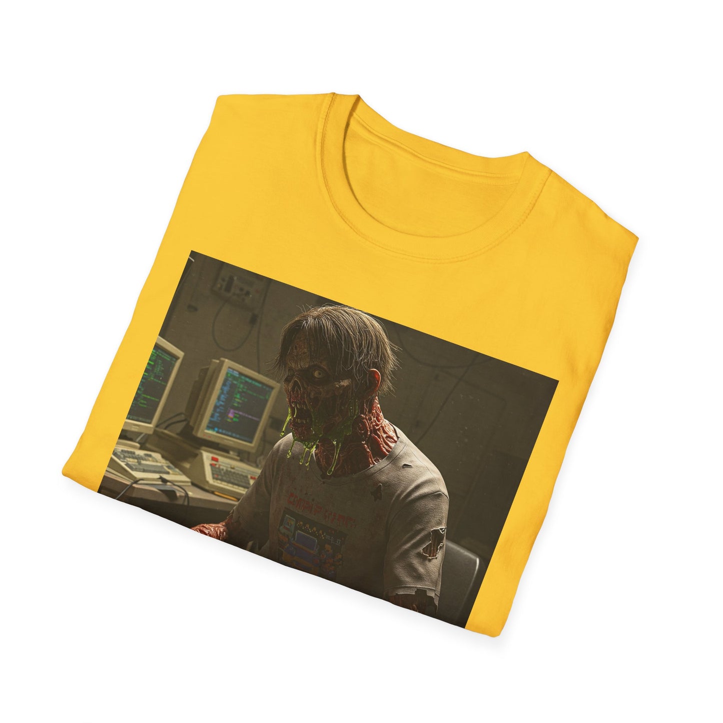 Zombie Hacker Unisex Softstyle T-Shirt - Retro Gaming Vibe