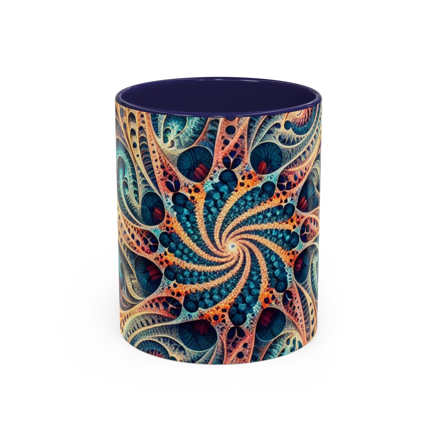 Colorful Swirl Accent Coffee Mug - 11oz & 15oz Ceramic Cup for Coffee Lovers
