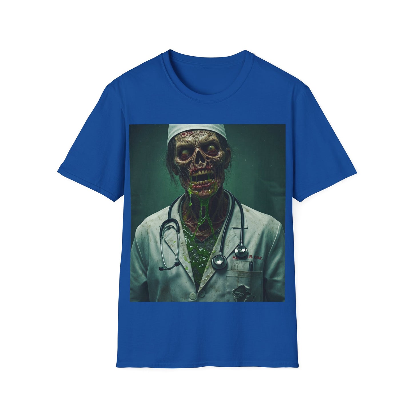 UK - Zombie Doctor Unisex Softstyle T-Shirt - Perfect for Halloween and Horror Fans