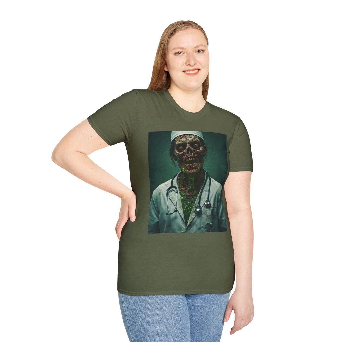Zombie Doctor Unisex Softstyle T-Shirt - Perfect for Halloween and Horror Fans