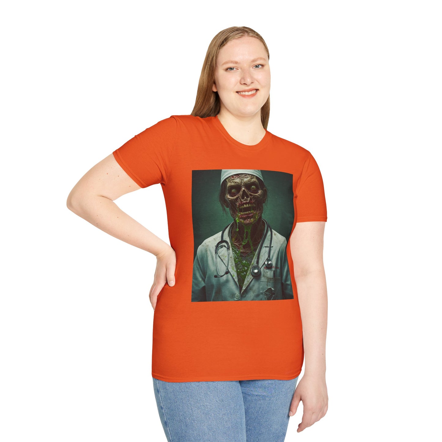 Zombie Doctor Unisex Softstyle T-Shirt - Perfect for Halloween and Horror Fans