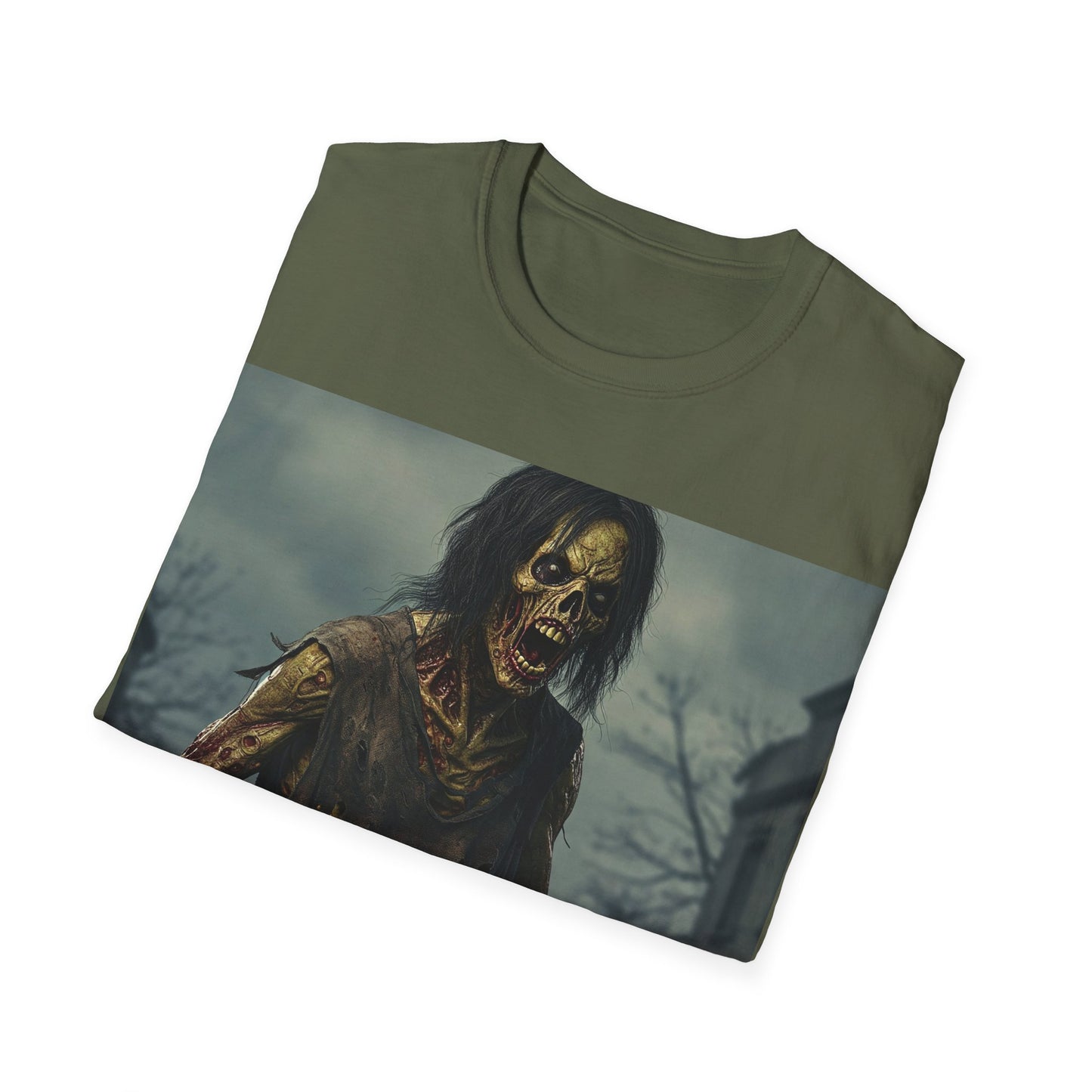 UK - Zombie Apocalyptic Portrait Tee, bold, decaying zombie graphic