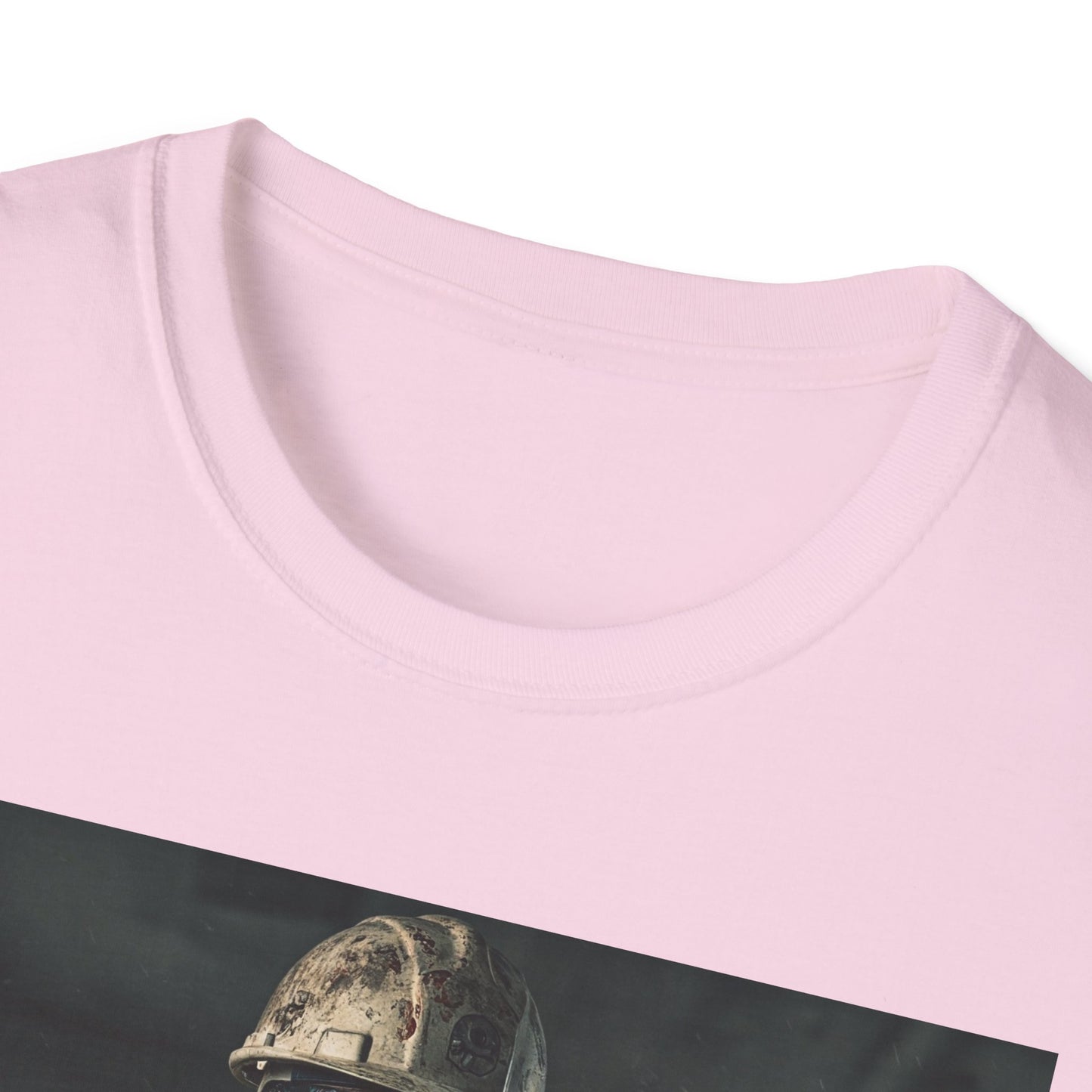 Creepy Construction Worker Graphic Tee | Unisex Softstyle T-Shirt | Perfect for Halloween and Horror Fans
