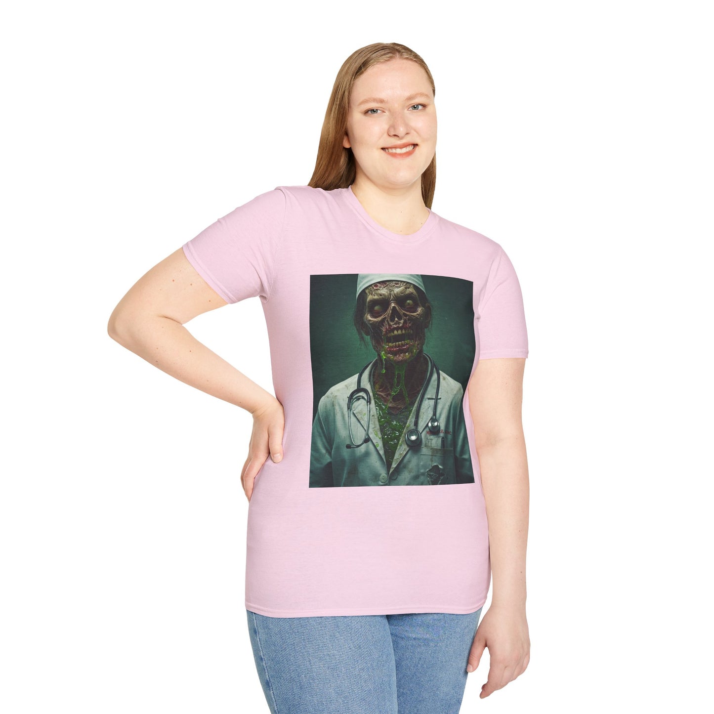 Zombie Doctor Unisex Softstyle T-Shirt - Perfect for Halloween and Horror Fans