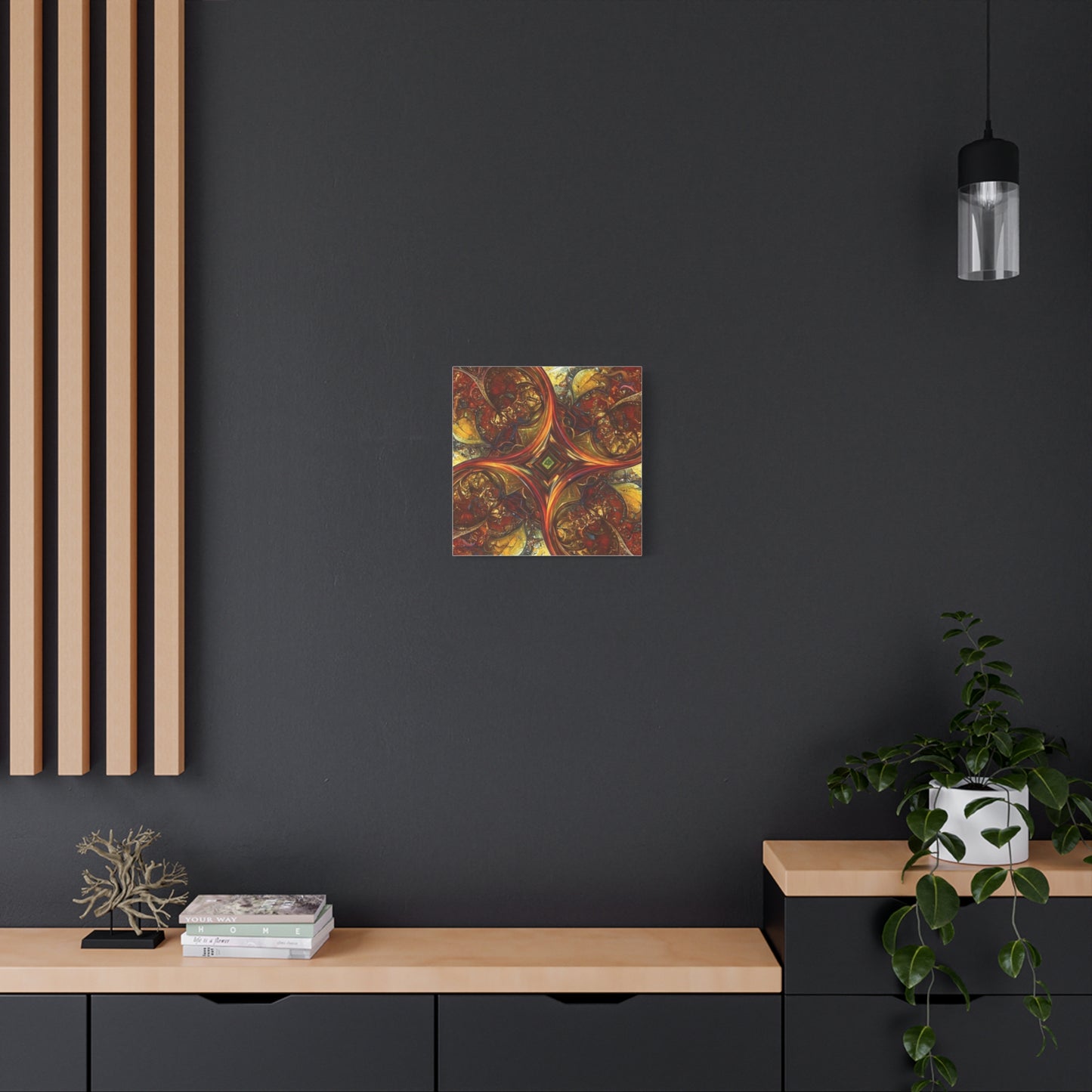 Abstract Art Matte Canvas Wall Decor - Vibrant Fractal Design, Colorful Home Accent