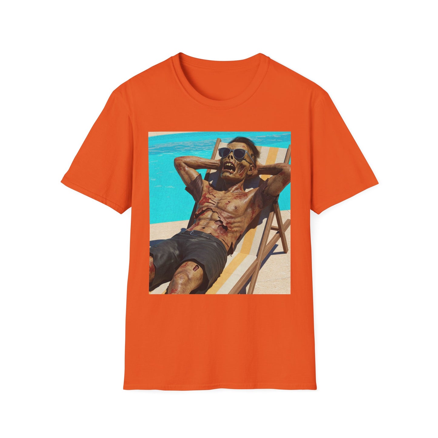 Zombie Relaxation Unisex Softstyle T-Shirt - Perfect for Halloween and Casual Outings