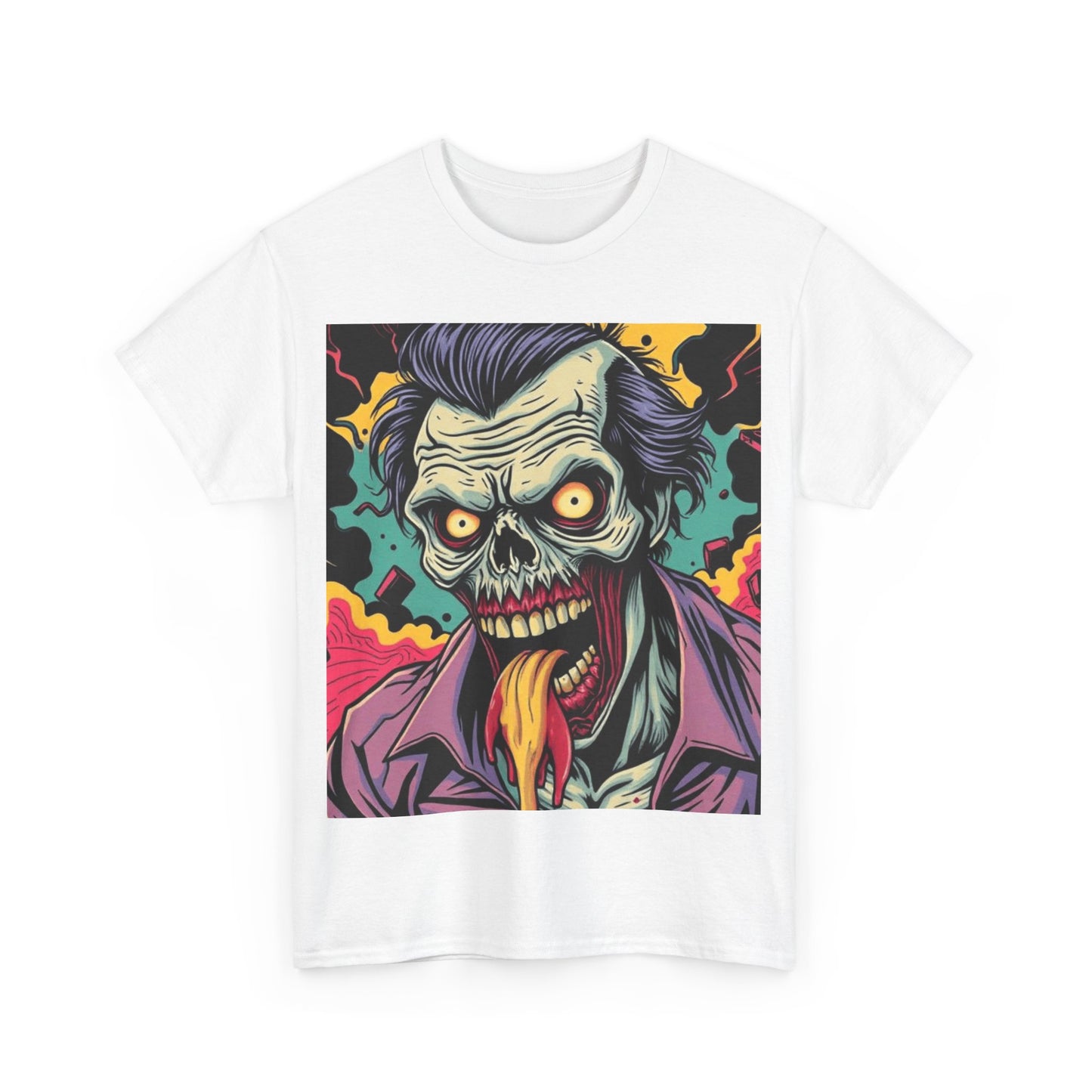 UK - Vibrant Zombie Graphic Tee - Unisex Heavy Cotton Shirt