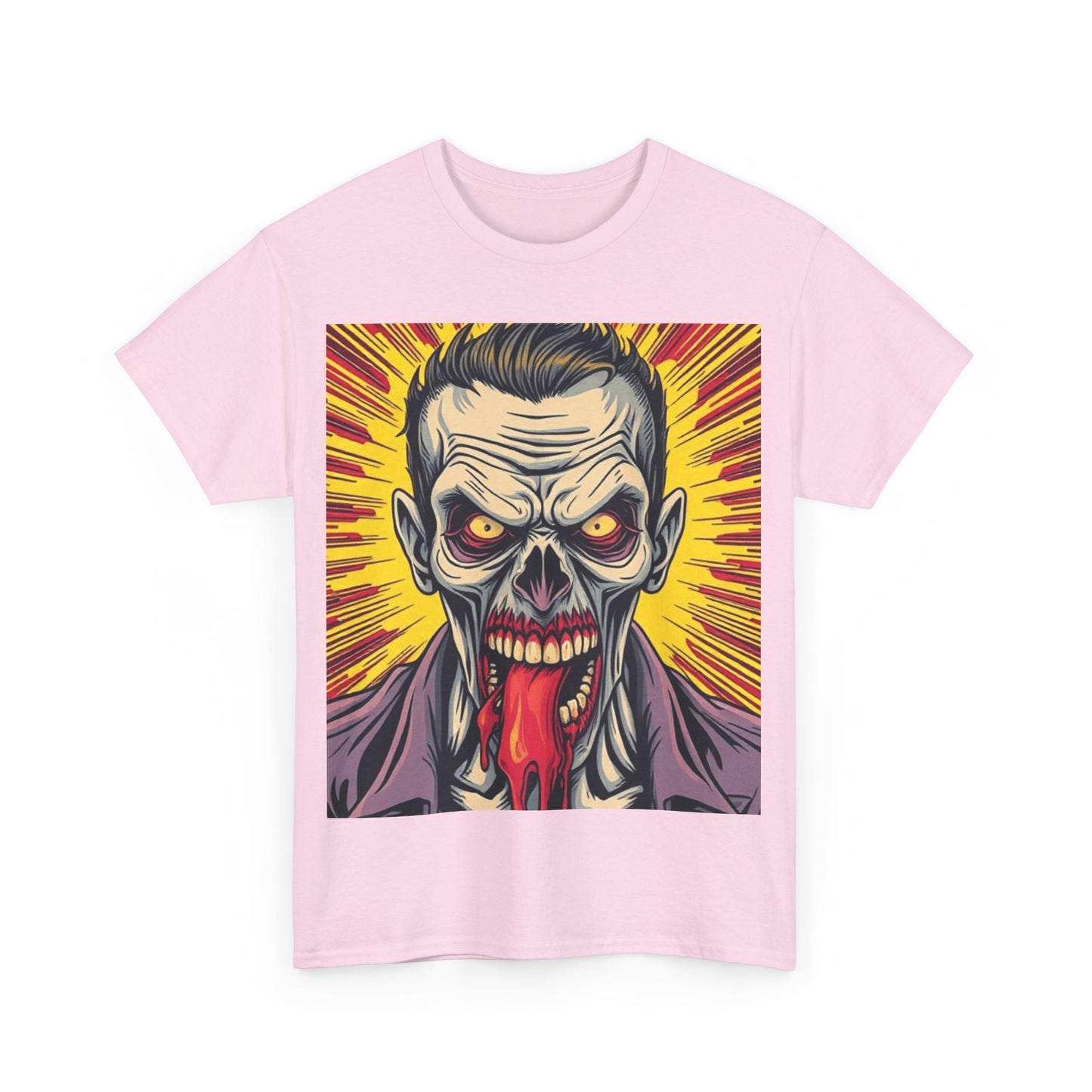 UK - Zombie Horror Graphic Unisex Heavy Cotton Tee - Perfect for Halloween and Fans of Spooky Style