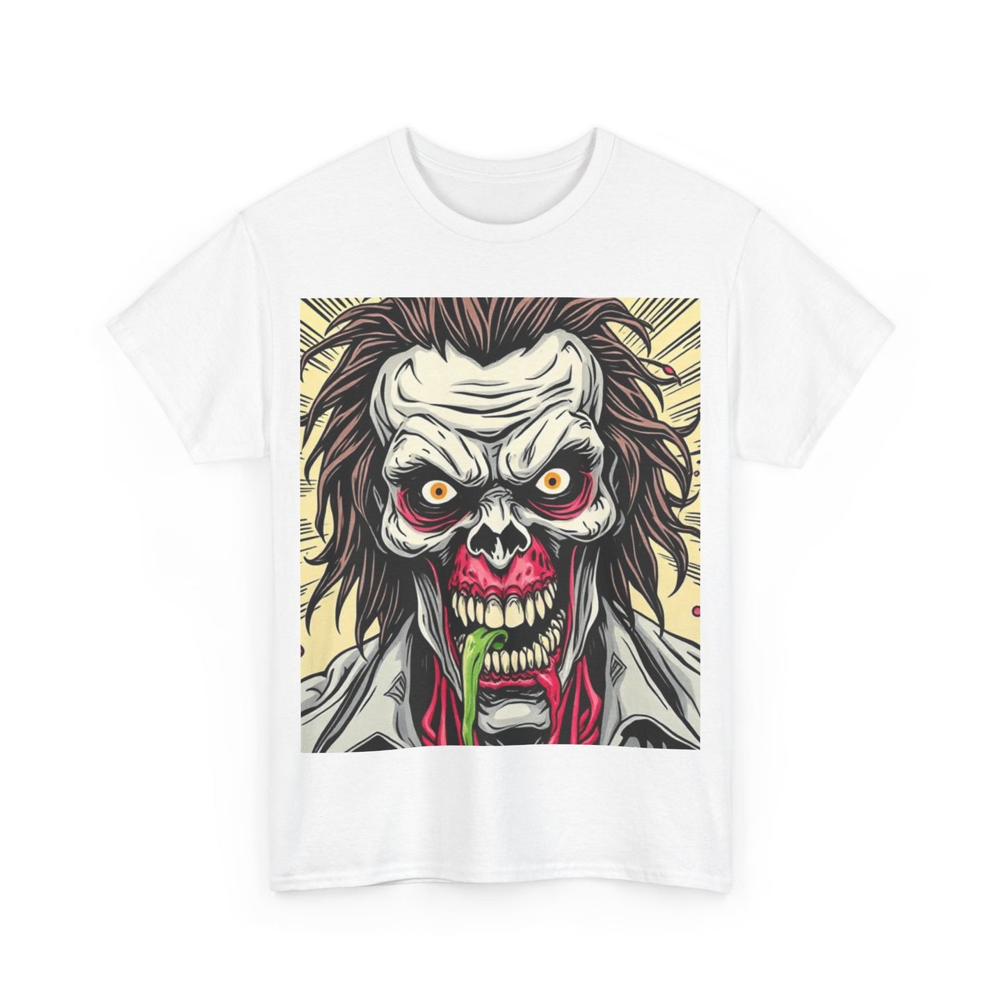 UK - Zombie Graphic Unisex Heavy Cotton Tee - Spooky Horror Shirt