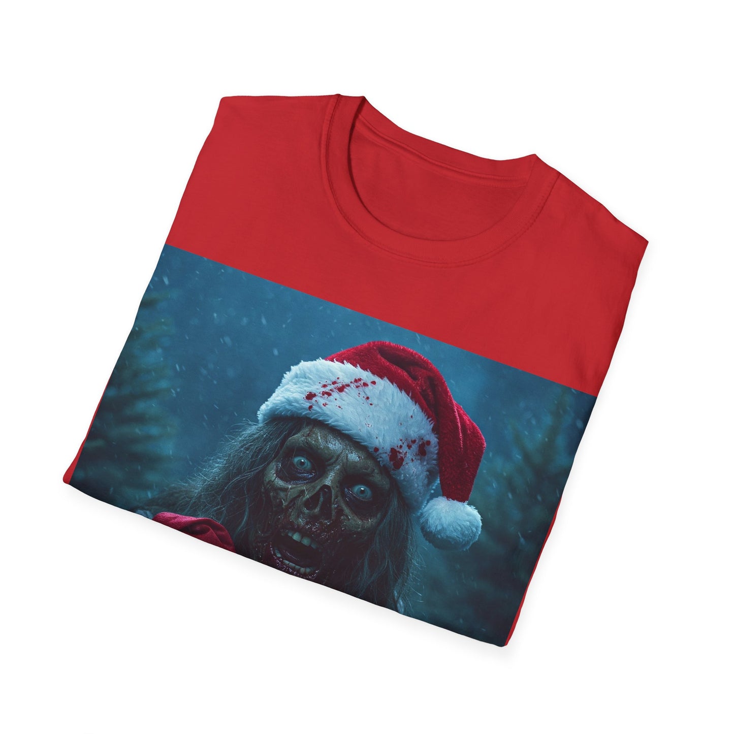 UK - Spooky Christmas Apocalyptic Portrait Tee, bold, decaying zombie graphic cat