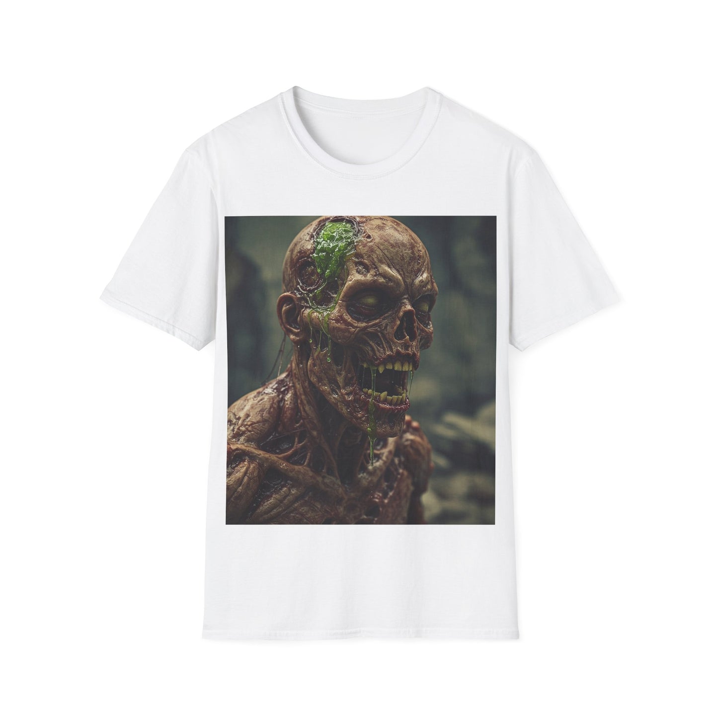 UK - Unisex Softstyle T-Shirt - Skeletal Creepy Art Design