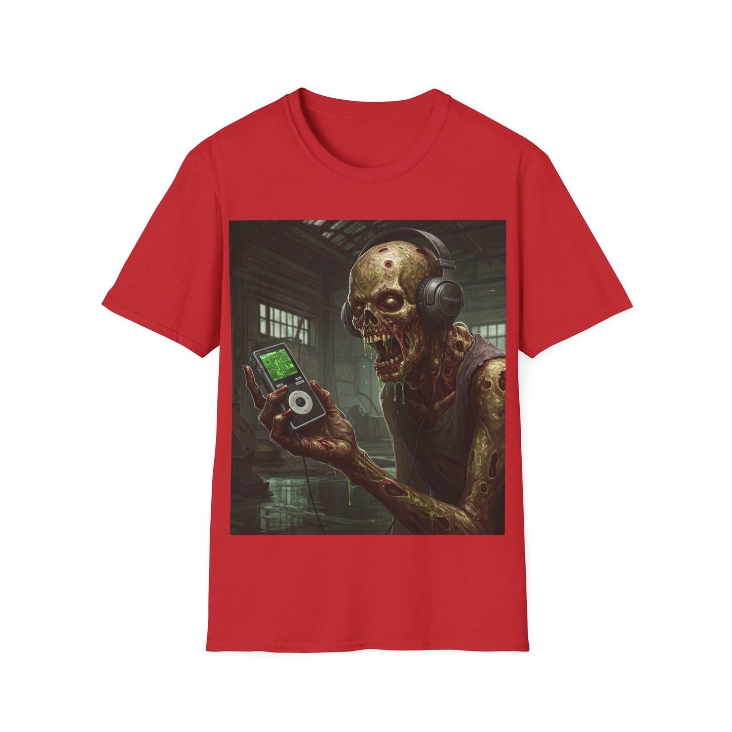 UK - Zombie Listening to Music Unisex Softstyle T-Shirt