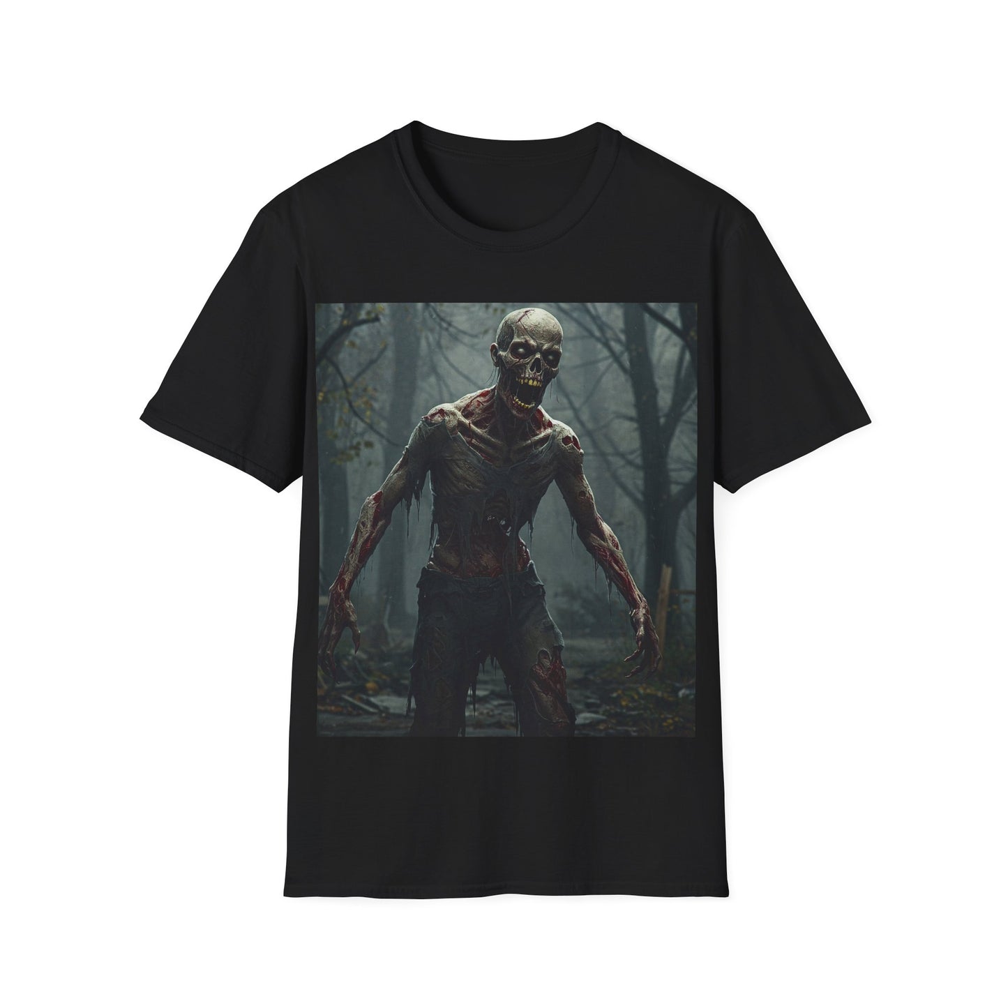 UK - Creepy Zombie Apocalyptic Portrait Tee, bold, decaying zombie graphic