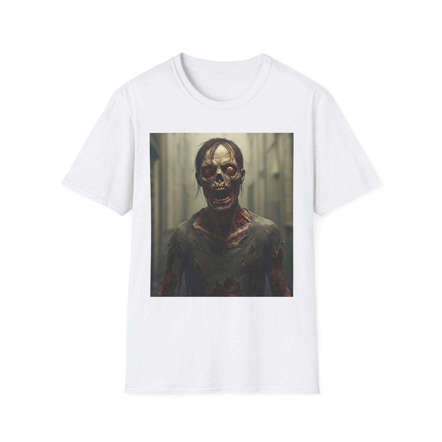 Apocalyptic Portrait Tee, bold, decaying zombie graphic