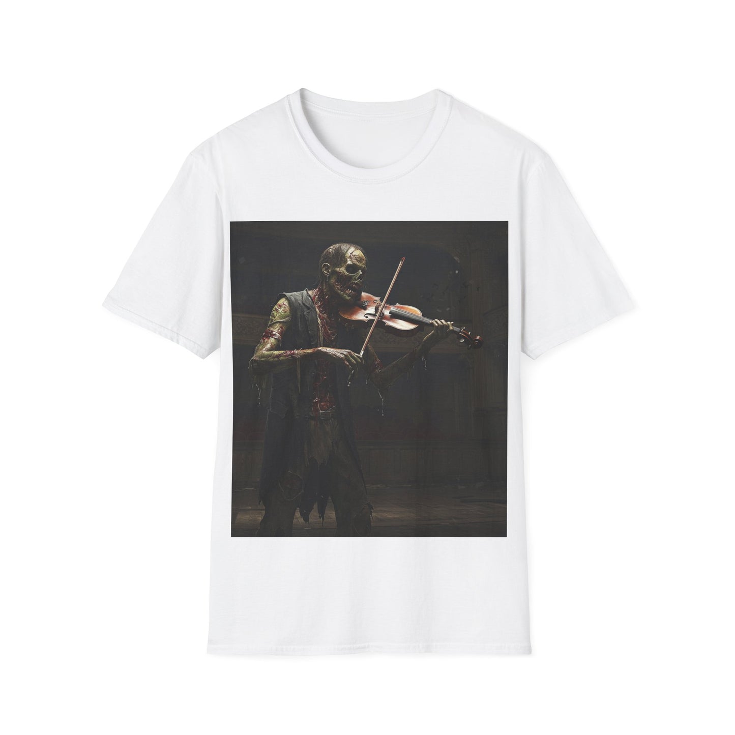 UK - Spooky Muse Unisex Softstyle T-Shirt - Gothic Art Design for Halloween and Everyday Wear