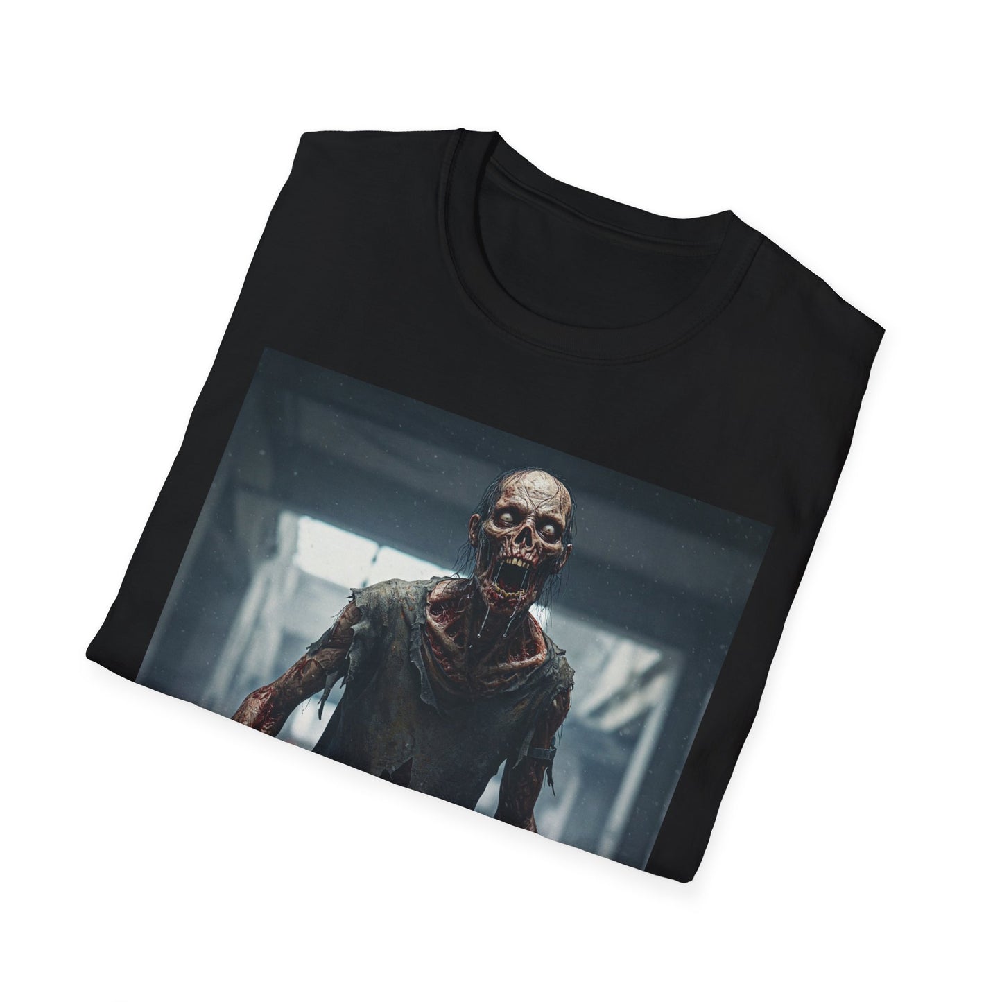 Apocalyptic Portrait Tee, bold, decaying zombie graphic