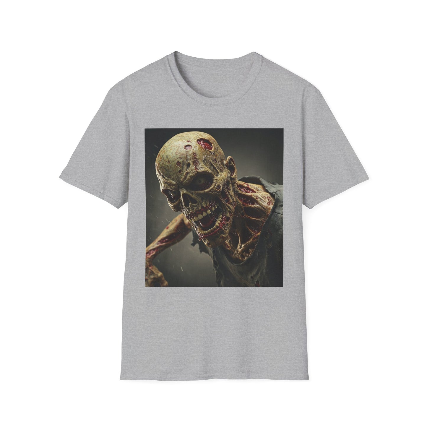 Zombie Skull Unisex Softstyle T-Shirt - Spooky Halloween Tee
